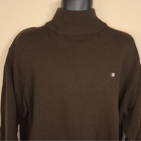 VINTAGE SOUTH POLE BROWN RIBBED SWEATER MENS 90’s TURTLENECK LONG SLEEVE - Picture 4 of 12